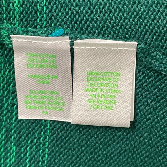 Lilly Pulitzer Tatum Ombre Cardigan Evergreen Marled Green Fringe Trim Large - Picture 7 of 8